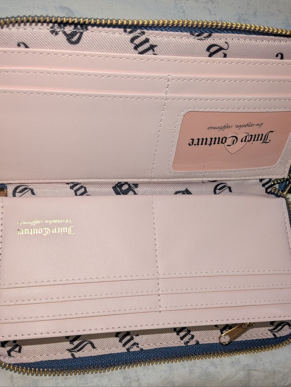 Juicy Couture Denim Zip Wallet with Pink Logo - Picture 6 of 7